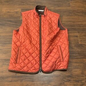 Peter Millar The Essex Men's Quilted Orange  Vest